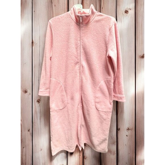 Appleseed's Pink Zip-Up Fleece Robe With Pockets - Picture 4 of 9